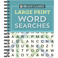 Brain Games - Large Print Word Searches (Teal) - Spiral