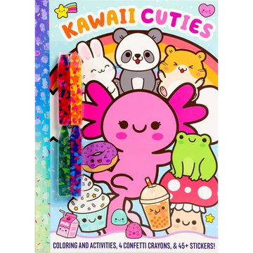 Kawaii Cuties: Coloring Book with Confetti Crayons and Stickers - Paperback