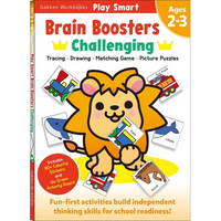 Play Smart Brain Boosters: Challenging - Age 2-3: Pre-K Activity Workbook: Boost Independent Thinking Skills: Tracing, Coloring, Shapes, Cutting, Draw - Paperback