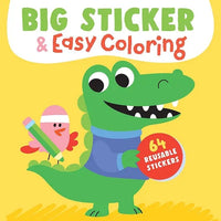 Big Sticker & Easy Coloring (Crocodile): 64 Reusable Stickers - Paperback