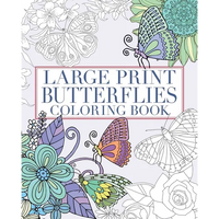 Large Print Butterflies Coloring Book - Paperback