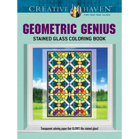 Creative Haven Geometric Genius Stained Glass Coloring Book - Paperback