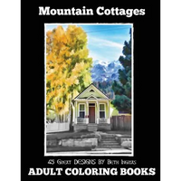 Adult Coloring Books: Mountain Cottages - Paperback