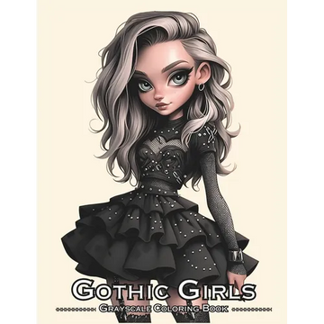 Gothic Girls: Grayscale Coloring Book for Adults - Paperback