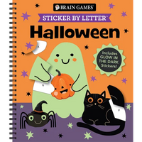 Brain Games - Sticker by Letter: Halloween: Includes Glow in the Dark Stickers! - Spiral