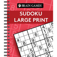 Brain Games - Sudoku Large Print (Red) - Spiral