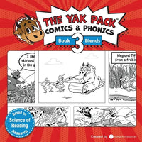 The Yak Pack: Comics & Phonics: Book 3: Learn to read decodable blend words - Paperback