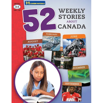 52 Weekly Nonfiction Stories About Canada Grades 3-4 - Paperback