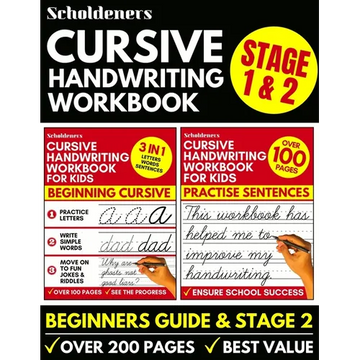 Cursive Handwriting Workbook: 2-in-1 Book Set For Kids (Cursive for Beginners / Cursive Writing Practice Book) - Paperback