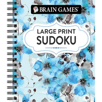 Brain Games - Large Print Sudoku (Floral) - Spiral