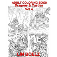 Adult coloring book Fantasy Dragons & Castles - Paperback
