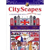 Creative Haven Cityscapes: A Coloring Book with a Hidden Picture Twist - Paperback