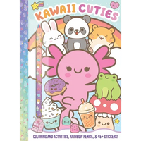 Kawaii Cuties: Coloring Book with Rainbow Pencil - Paperback