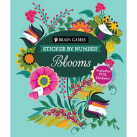 Brain Games - Sticker by Number: Blooms (24 Images to Sticker): Includes 2 Foil Sticker Sheets to Complete Each Image! - Paperback