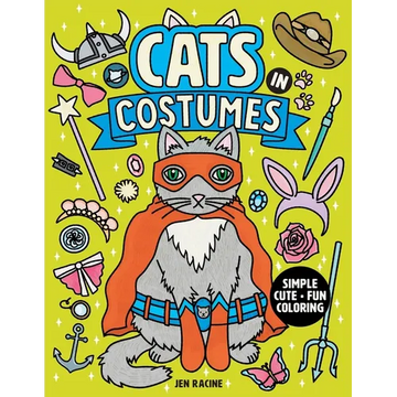 Cats in Costumes: A Halloween Coloring Book: A Super Sweet Funny Food Kids Coloring Book - Paperback