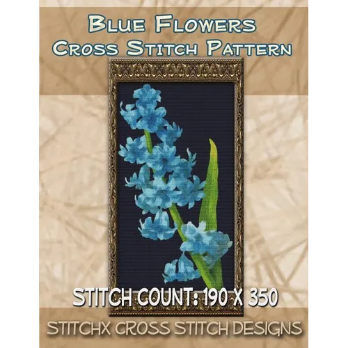 Blue Flowers Cross Stitch Pattern