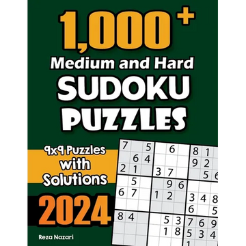 1,000+ Medium and Hard Sudoku Puzzles: 9x9 Puzzles with Solutions - Paperback