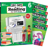 180 Days(tm) Reading, Math, Problem Solving, Writing, & Language for Grade 6: 5-Book Set: Practice, Assess, Diagnose - Paperback