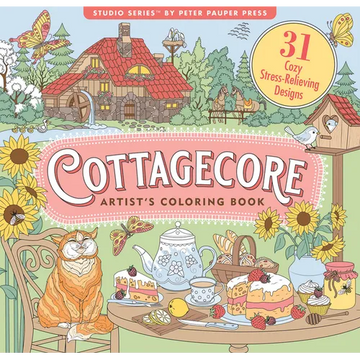 Cottagecore Adult Coloring Book (31 Stress-Relieving Designs) - Paperback