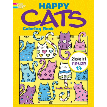 Happy Cats Coloring Book/Happy Cats Color by Number: 2 Books in 1/Flip and See! - Paperback