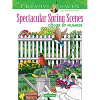 Creative Haven Spectacular Spring Scenes Color by Number - Paperback