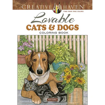 Creative Haven Lovable Cats and Dogs Coloring Book - Paperback