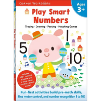 Play Smart Numbers Age 3+: Preschool Activity Workbook with Stickers for Toddlers Ages 3, 4, 5: Learn Pre-Math Skills: Numbers, Counting, Tracing, Col - Paperback