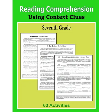 Reading Comprehension - Using Context Clues - Seventh Grade - Paperback