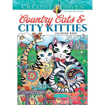 Creative Haven Country Cats & City Kitties Coloring Book - Paperback
