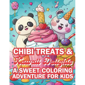 Chibi Treats & Kawaii Delights A Sweet Coloring Adventure for Kids: Adorable Characters and Irresistible Sweets with 4 Illustrations per Page! - Paperback