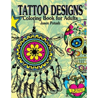 Tattoo Designs Coloring Book For Adults - Paperback
